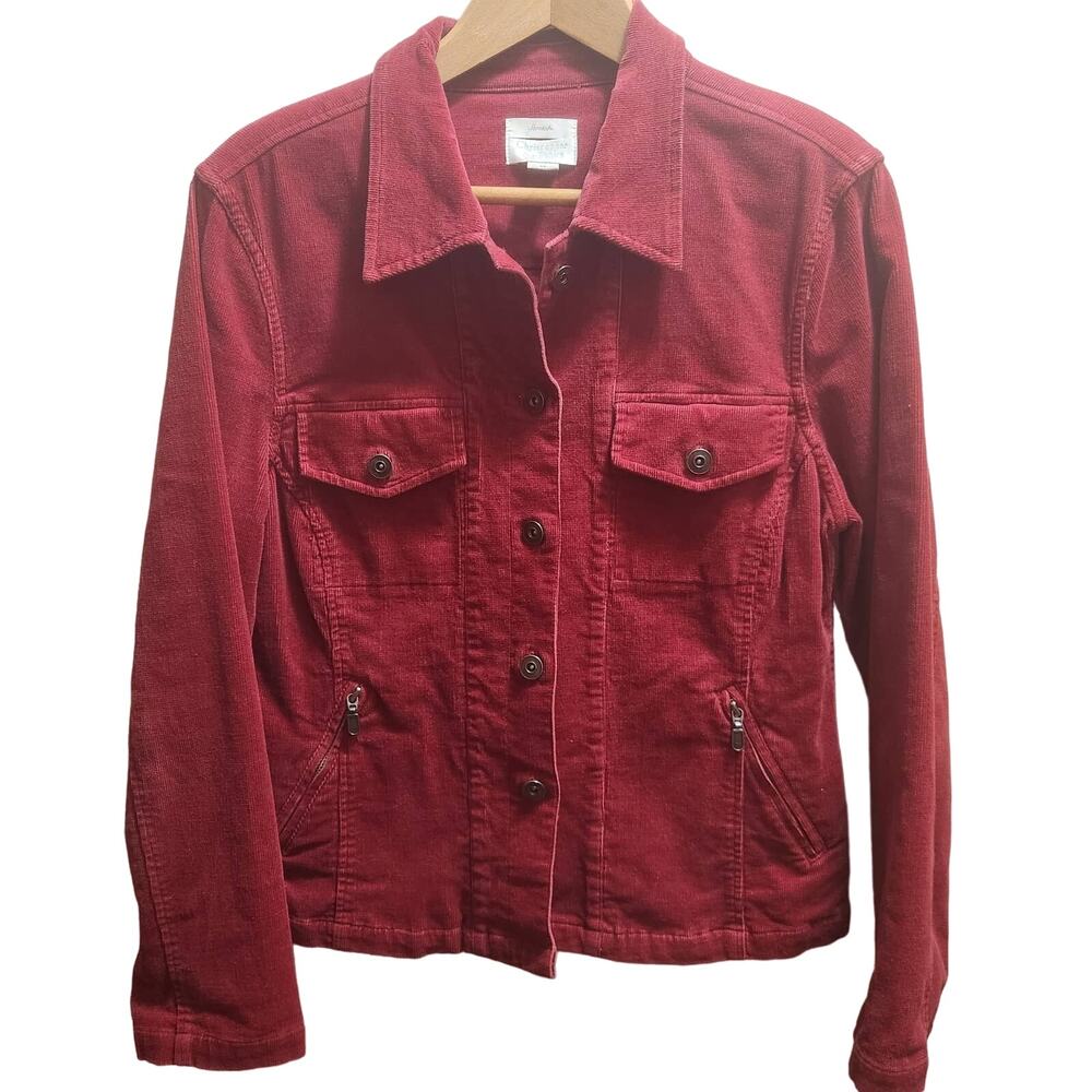 Christopher & Banks womans courdaroy button jacket size medium